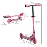 easycomfort easycomfort monopattino per bambini 3 7 anni pieghevole a 2 ruote e altezza regolabile 67x30x63687376 cm rosa