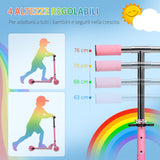 easycomfort easycomfort monopattino per bambini 3 7 anni pieghevole a 2 ruote e altezza regolabile 67x30x63687376 cm rosa