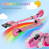easycomfort easycomfort monopattino per bambini 3 7 anni pieghevole a 2 ruote e altezza regolabile 67x30x63687376 cm rosa