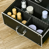 easycomfort easycomfort trolley valigetta porta trucchi professionale blocco con 2 chiavi e ruote nero 36x23x52cm