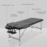 easycomfort lettino per massaggio portatile e pieghevole con altezza regolabile e seduta imbottita 186x71x62 83 cm nero