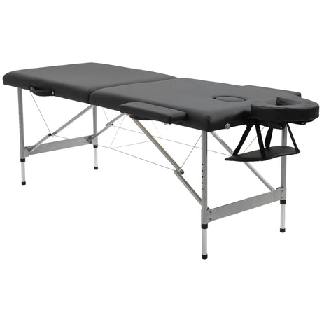 easycomfort lettino per massaggio portatile e pieghevole con altezza regolabile e seduta imbottita 186x71x62 83 cm nero