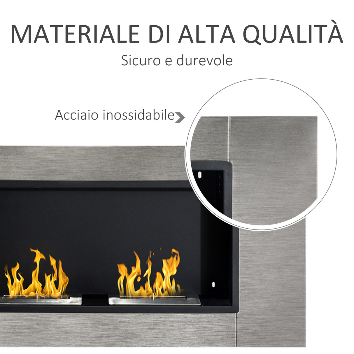 easycomfort easycomfort camino bioetanolo da parete con 2 bruciatori 110x54x14 5cm