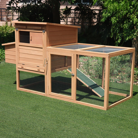 easycomfort easycomfort pollaio da giardino gabbie per galline da esterno con zona di corsa e nido in legno 19081103cm