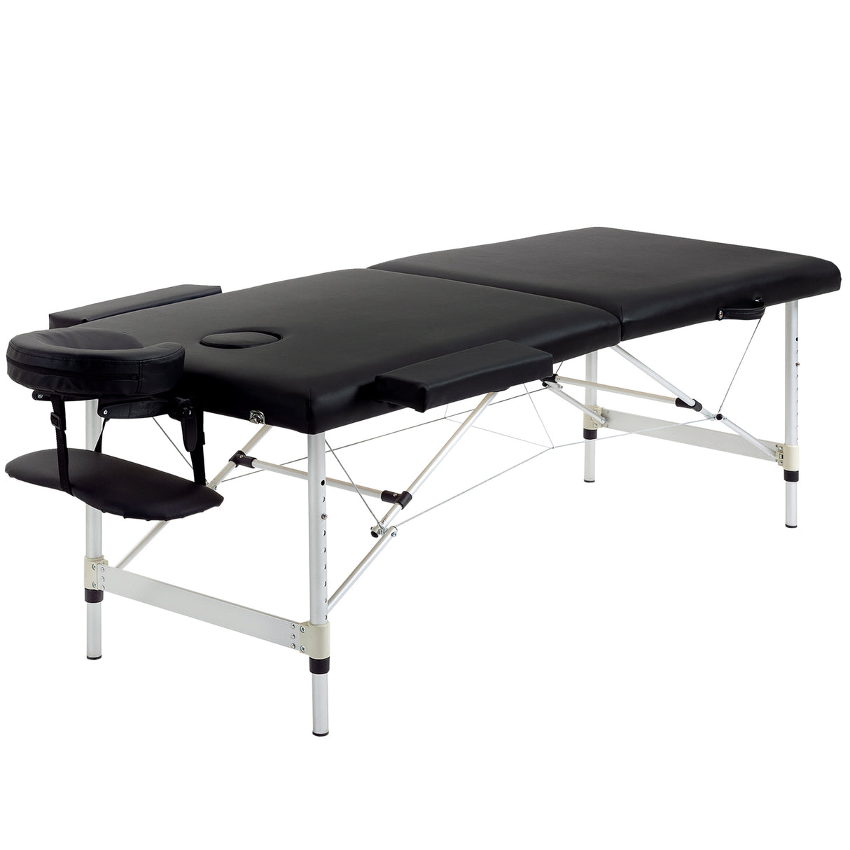 easycomfort easycomfort lettino massaggio pieghevole in legno altezza regolabile e custodia da trasporto per estetista e terapista nero