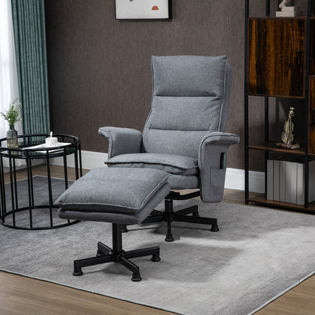 easycomfort easycomfort poltrona relax massaggiante con pouf e telecomando 8 punti massaggio e 5 programmi grigio