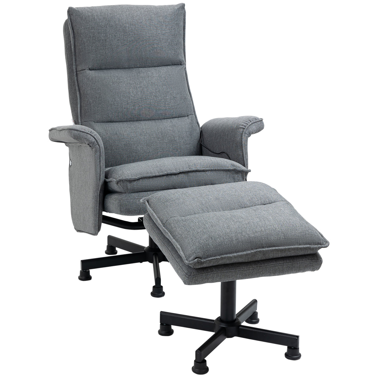 easycomfort easycomfort poltrona relax massaggiante con pouf e telecomando 8 punti massaggio e 5 programmi grigio