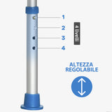 easycomfort easycomfort sgabello per doccia in alluminio con altezza regolabile e piedini antiscivolo a ventosa blu