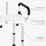 easycomfort easycomfort sedia per doccia per anziani disabili e donne incinte imbottita con forma a u 54x52x70 82cm bianco