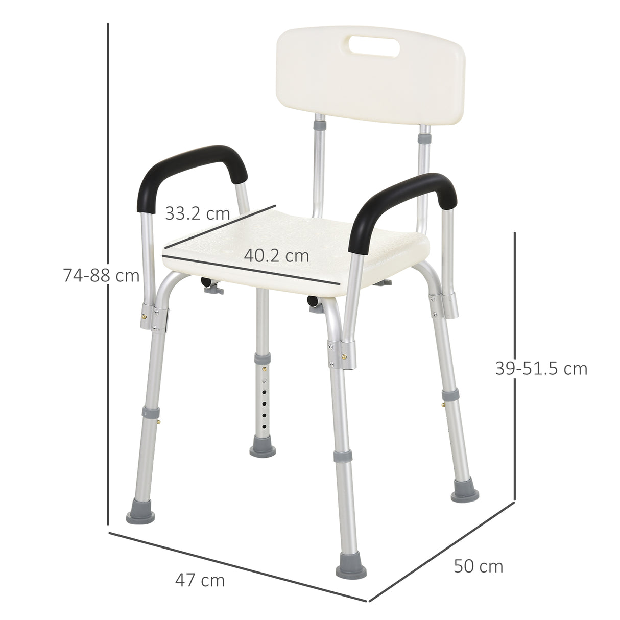 easycomfort easycomfort sedile da doccia con schienale e braccioli sedile da vasca sedia regolabile in altezza ean 8054111847520