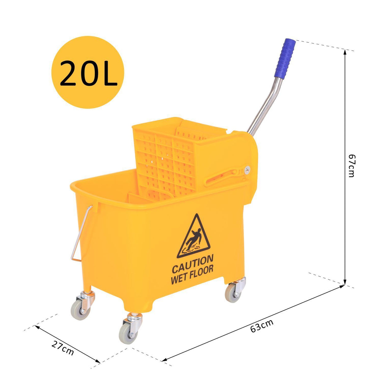 easycomfort easycomfort carrello secchio con separatore acqua e strizzatore rimovibile in pp giallo 63 x 27 x 67cm ean 8054111843638