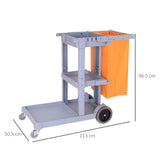 easycomfort easycomfort carrello pulizie professionale con 3 ripiani ganci portascopa 4 ruote e sacco 100l arancione 113 x 50 5 x 96 5cm ean 8054144137544