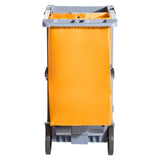easycomfort easycomfort carrello pulizie professionale con 3 ripiani ganci portascopa 4 ruote e sacco 100l arancione 113 x 50 5 x 96 5cm ean 8054144137544