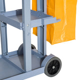 easycomfort easycomfort carrello pulizie professionale con 3 ripiani ganci portascopa 4 ruote e sacco 100l arancione 113 x 50 5 x 96 5cm ean 8054144137544