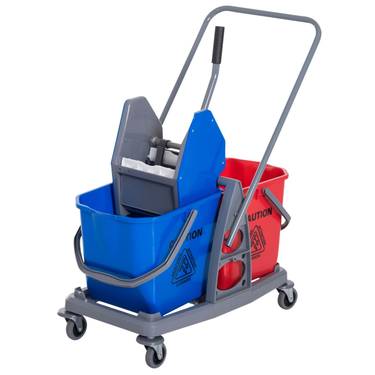 easycomfort easycomfort carrello delle pulizie professionale 2 secchi capacita 25l strizzatore 73 45 92cm ean 8054111848763