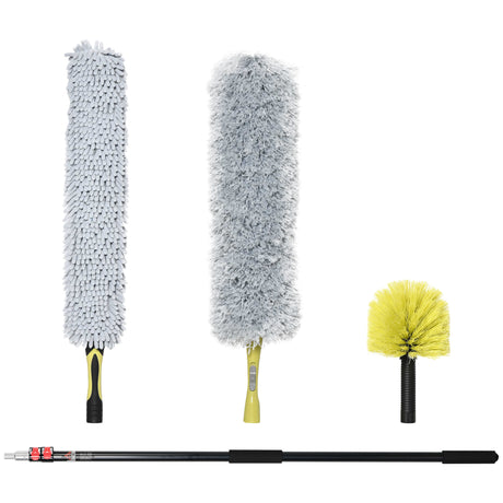 easycomfort easycomfort kit di pulizia per casa e ufficio con asta spolverino per ragnatele spolverino in microfibra e spolverino per ventilatore