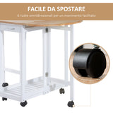 easycomfort easycomfort set 3 pezzi tavolo pieghevole da cucina e 2 sgabelli salvaspazio bianco e legno