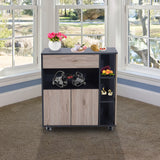 easycomfort easycomfort mobiletto ausiliario da cucina multiuso in legno con ruote 80 x 39 x 86 5cm ean 8054111849906