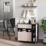 easycomfort easycomfort carrello da cucina multiuso moderno con ruote cassetto anta in legno rovere 765x40x82cm ean 8054144132174