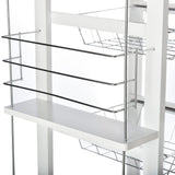 easycomfort easycomfort carrello isola da cucina salvaspazio in legno di pino carrello portavivande con 4 ruote cassetto 3 cesti estraibili portafrutta bianco ean 8054111845854