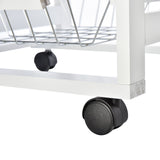 easycomfort easycomfort carrello isola da cucina salvaspazio in legno di pino carrello portavivande con 4 ruote cassetto 3 cesti estraibili portafrutta bianco ean 8054111845854
