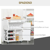 easycomfort easycomfort carrello portavivande carrellino per cucina in legno bianco con portabottiglie 1 cassetto e 3 antine 67x37x87cm