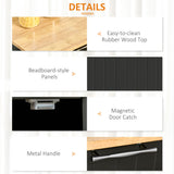 easycomfort easycomfort carrello da cucina multiuso in legno con 2 cassetti armadietto e 4 ruote 104x46x91cm nero