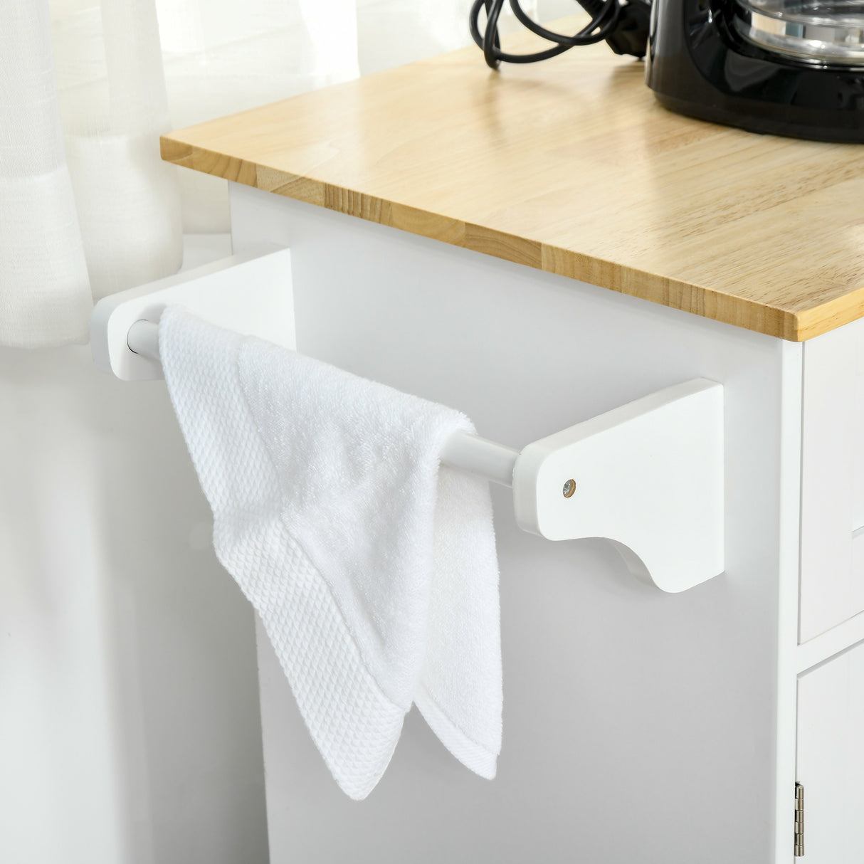 easycomfort easycomfort carrello da cucina multiuso in legno con 2 cassetti 3 antine e 4 ruote 121x46x91cm bianco