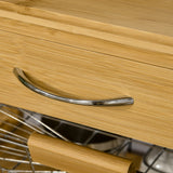 easycomfort easycomfort carrello da cucina con cassetto armadietto e cestino estraibile in legno con ruote girevoli 66x36x79cm