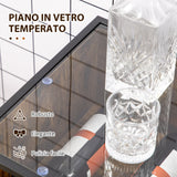 easycomfort easycomfort mobile multiuso con portabottiglie vani aperti e armadietto stile industriale 60x40x100cm marrone