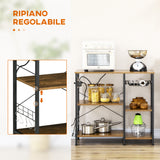 easycomfort easycomfort mobile da cucina a 3 ripiani in truciolato con presa di corrente porta usb e cestino 90x40x83cm
