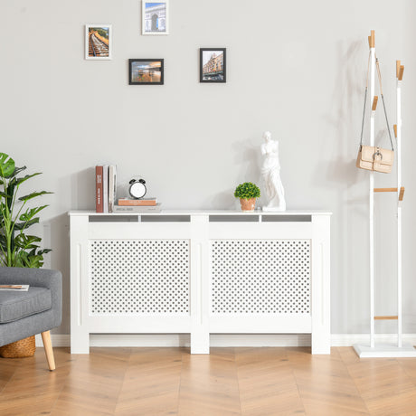 easycomfort copritermosifone in legno a griglia bianco 151.5x82x19cm