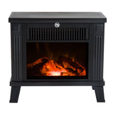 easycomfort easycomfort camino elettrico da terra 600w 1200w con effetto fiamma nero 34.5x17x31cm
