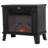 easycomfort easycomfort camino elettrico da terra 600w 1200w con effetto fiamma nero 34.5x17x31cm