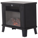 easycomfort easycomfort camino elettrico da terra 600w 1200w con effetto fiamma nero 34.5x17x31cm