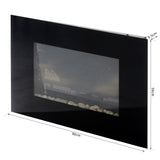 easycomfort easycomfort camino elettrico da parete o terra 2000w con fiamma led 7 colori nero 90x56x9.5cm