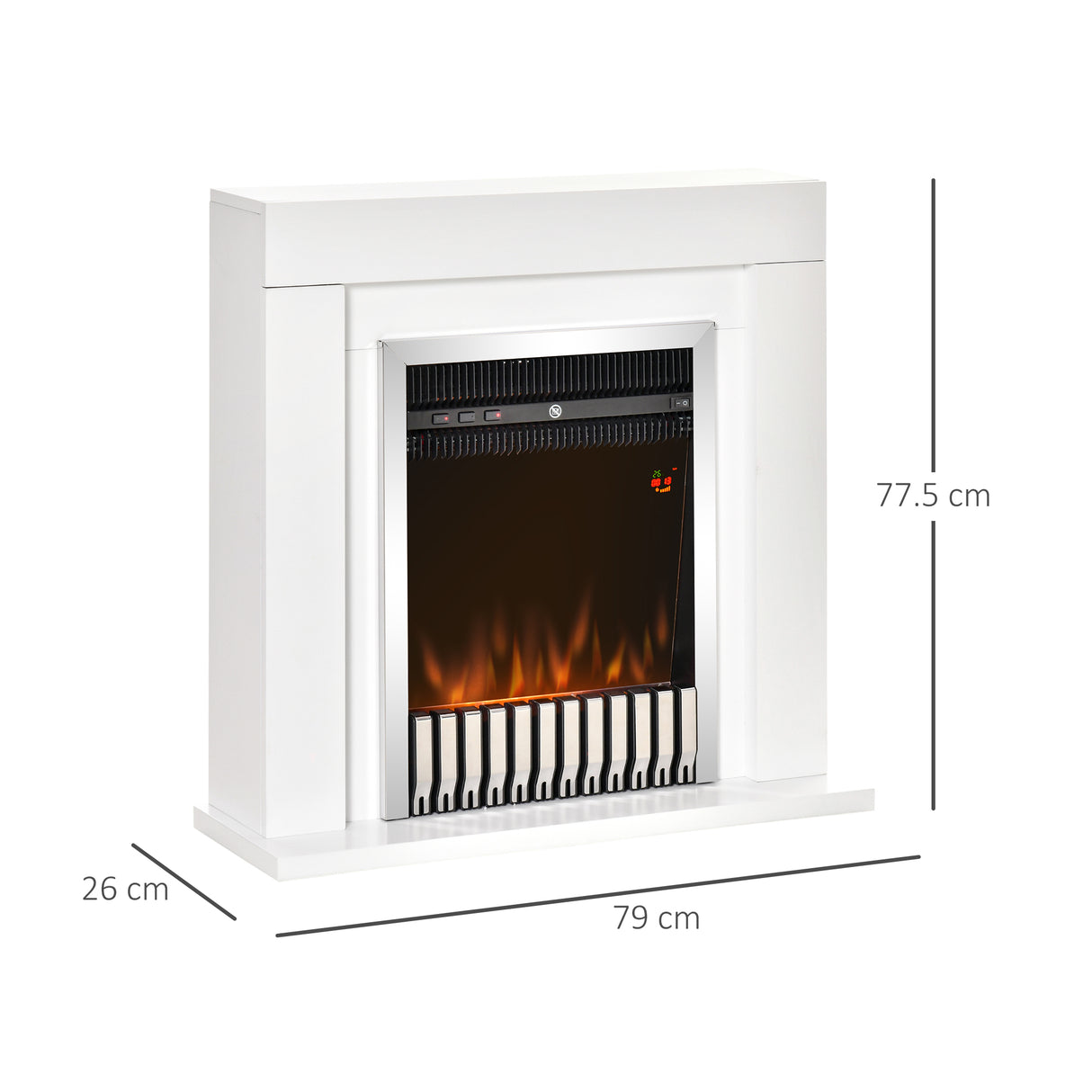 easycomfort easycomfort camino elettrico da terra con effetto fiamma realistico timer e telecomando 1000w e 2000w 79x26x77 5cm bianco e nero