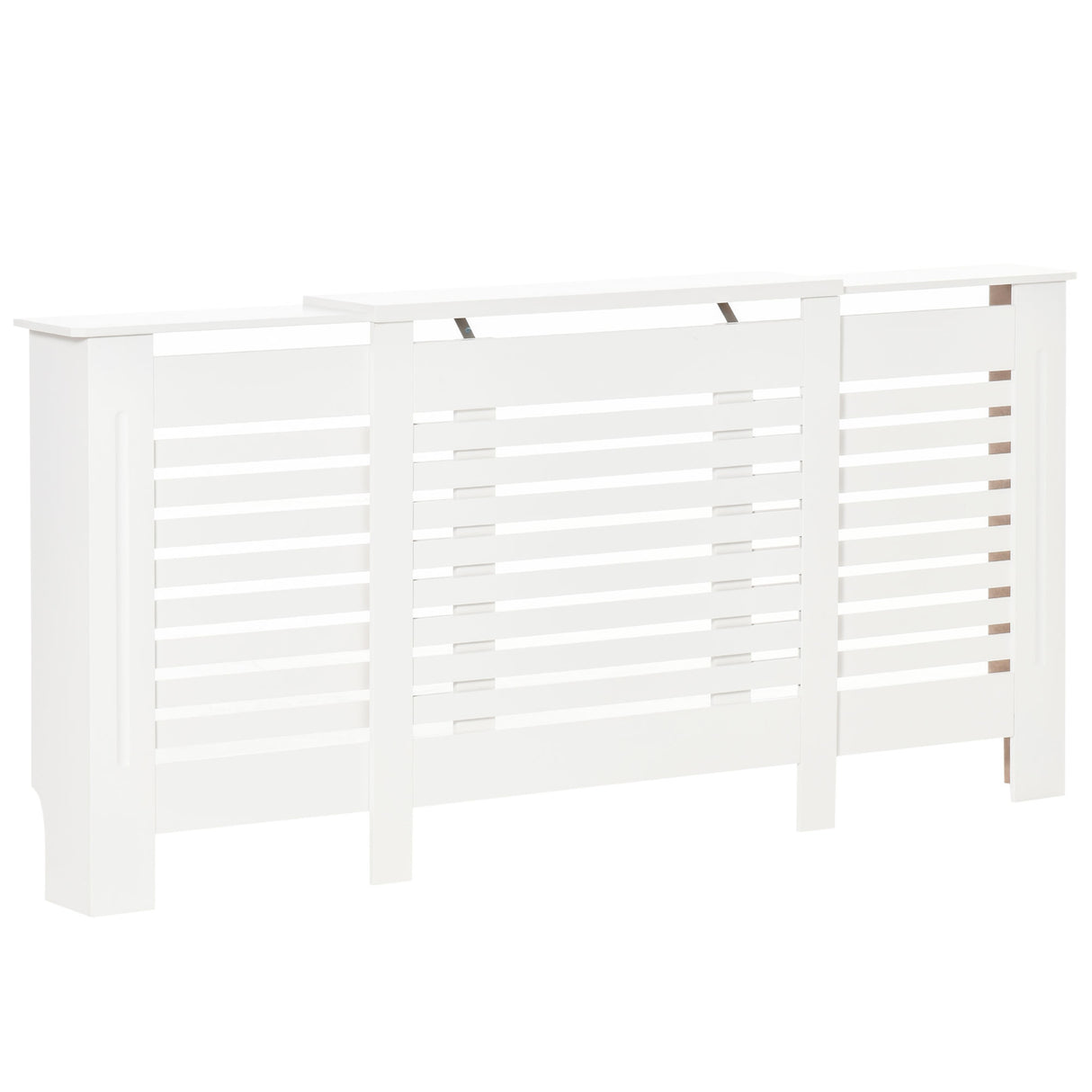 easycomfort mobile copricalorifero larghezza regolabile e mensola superiore in mdf e legno   bianco