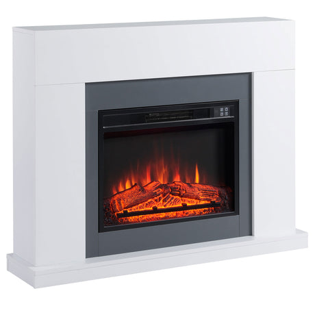 easycomfort easycomfort camino elettrico a parete con led effetto fiamma e timer copertura 37m 2000w bianco