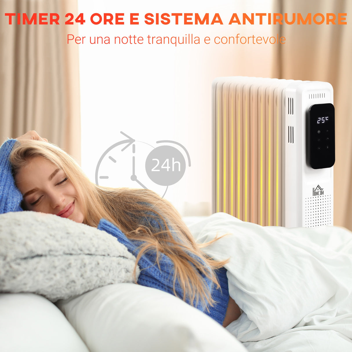 easycomfort easycomfort calorifero a olio a 9 elementi 3 livelli di riscaldamento e timer 42 5x24x63cm bianco