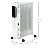 easycomfort easycomfort radiatore a olio a 11 elementi 3 livelli di riscaldamento e timer 50 5x24x63cm bianco