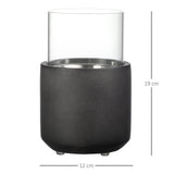 easycomfort camino a bioetanolo da tavolo con serbatoio da 0.4l 12x12x19cm grigio scuro
