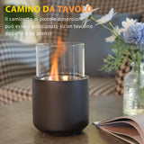 easycomfort camino a bioetanolo da tavolo con serbatoio da 0.4l 12x12x19cm grigio scuro