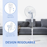 easycomfort ventilatore a piantana a 3 velocita con inclinazione a 80 60x60x90 120cm