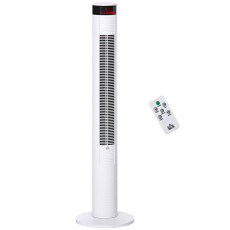 easycomfort ventilatore a colonna con 3 velocita e 4 modalita timer di 12h pannello led e telecomando bianco
