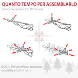 easycomfort easycomfort albero di natale innevato artificiale alto e stretto con 570 rami base rimovibile e pieghevole 53x190cm verde