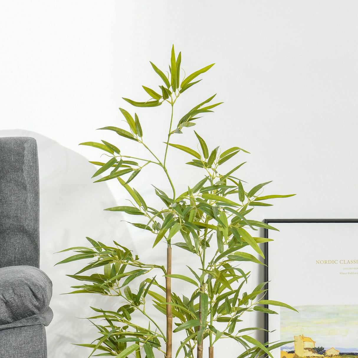 easycomfort pianta artificiale di bambu alta 120cm con vaso per interno ed esterno verde