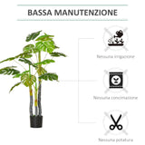 easycomfort monstera pianta artificiale per interno ed esterno pianta finta realistica con 20 foglie 120cm