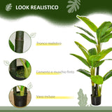 easycomfort banano pianta in vaso albero di banano artificiale pianta finta per interno ed esterno 150cm