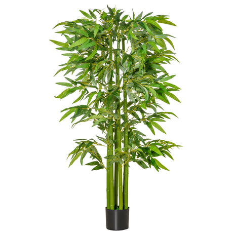 easycomfort pianta finta di bambu alta 160cm con vaso nero per interno ed esterno